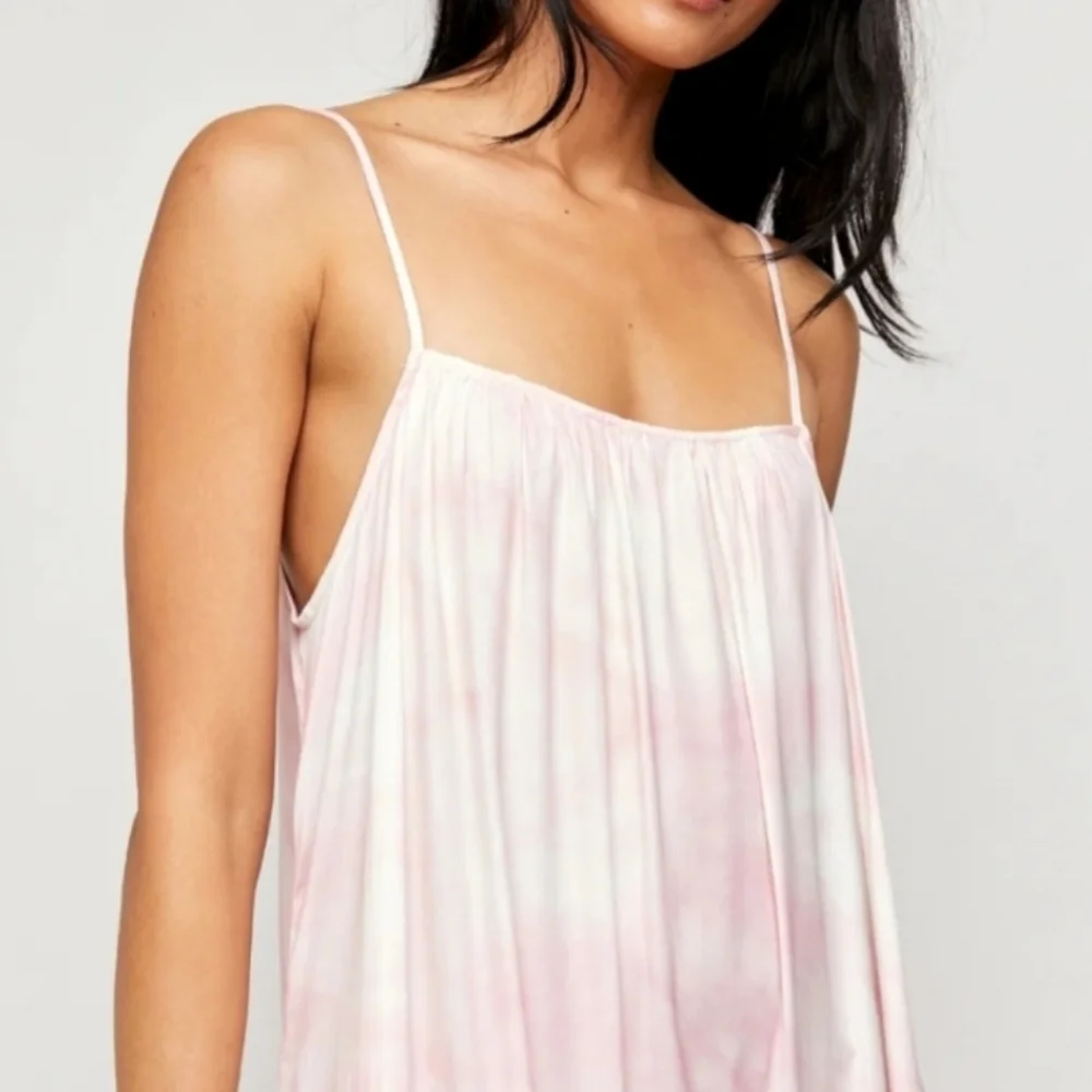 Free People Full On Maxi Slip Dress Flowy Relaxed Tiered Ruffle Hem Pink Sm NWT - Picture 7 of 16